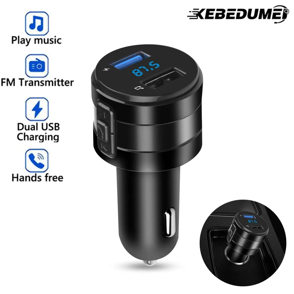 Bluetooth 4.2 FM Transmitter Car MP3 Player 3.1A Dual USB Ports Car Charger Handsfree Modulator Kit Cigarette Lighter Adapter