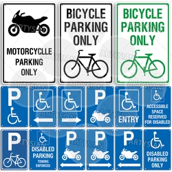 Parking Metal Sign Bicycle Disabled Motorcycle Parking Plaque Do Not Attach Bikes To The Fence