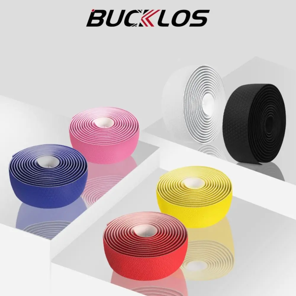 New PU+EVA Bike Handlebar Tape 3D Pattern Anti-Slip With 2 Plugs Waterproof Solid Color Bicycle Handle Belt Straps