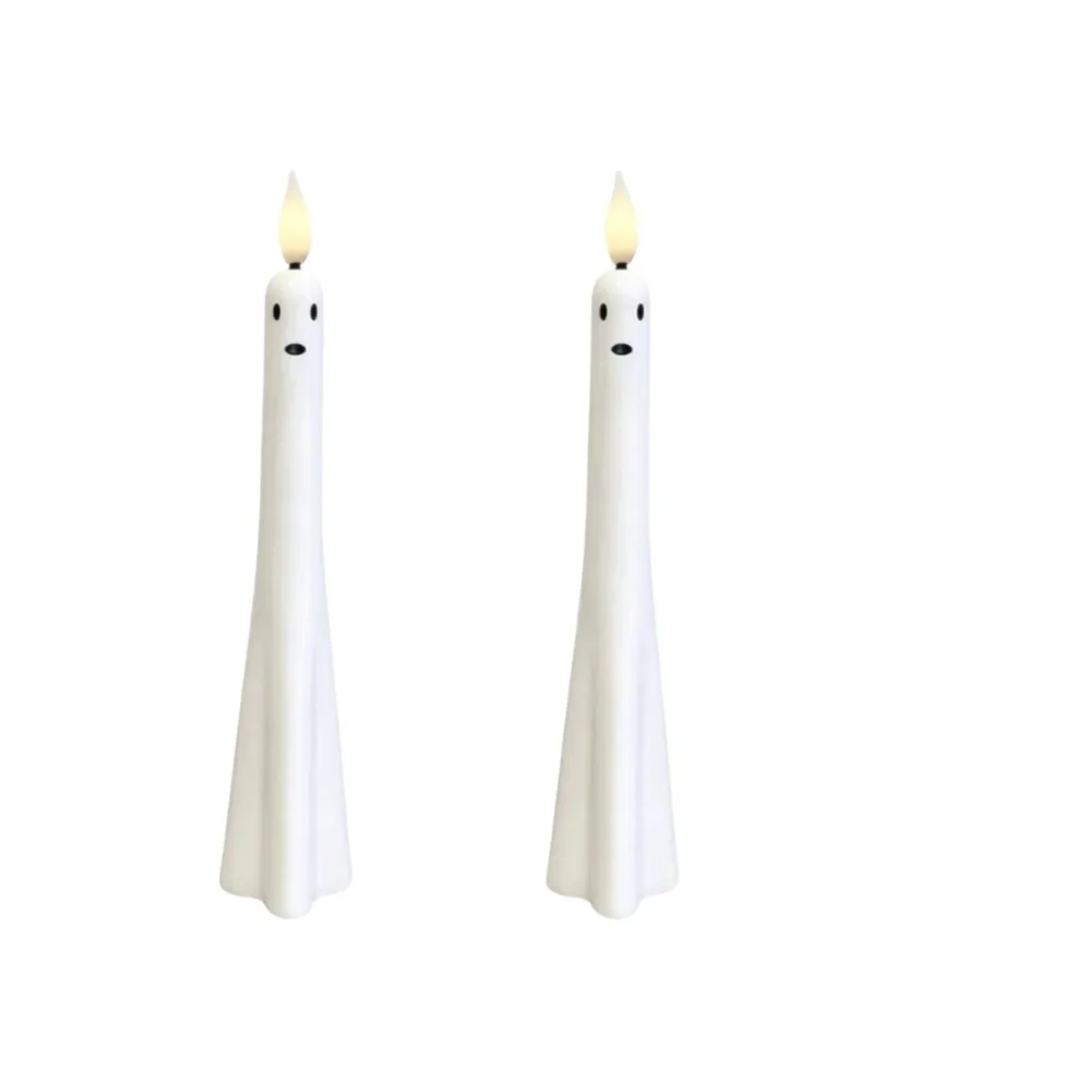 Realistic Flickering Halloween Electronic Candles Soft Light Spooky LED Flameless Candles Light Sensitive Switch