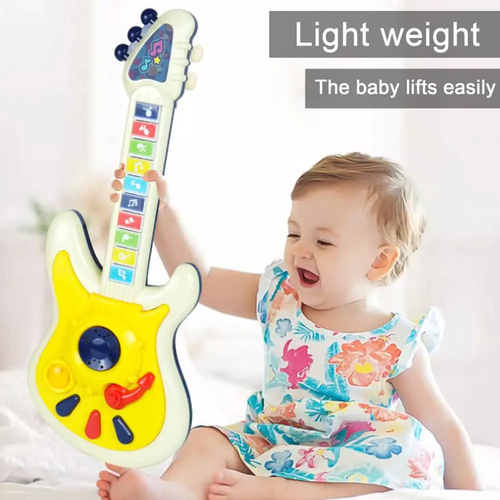 Kids Guitar Toy Educational Musical Instruments Set for Kids Mini Ukulele Electric Piano Guitar Toy with Music Light Beginner