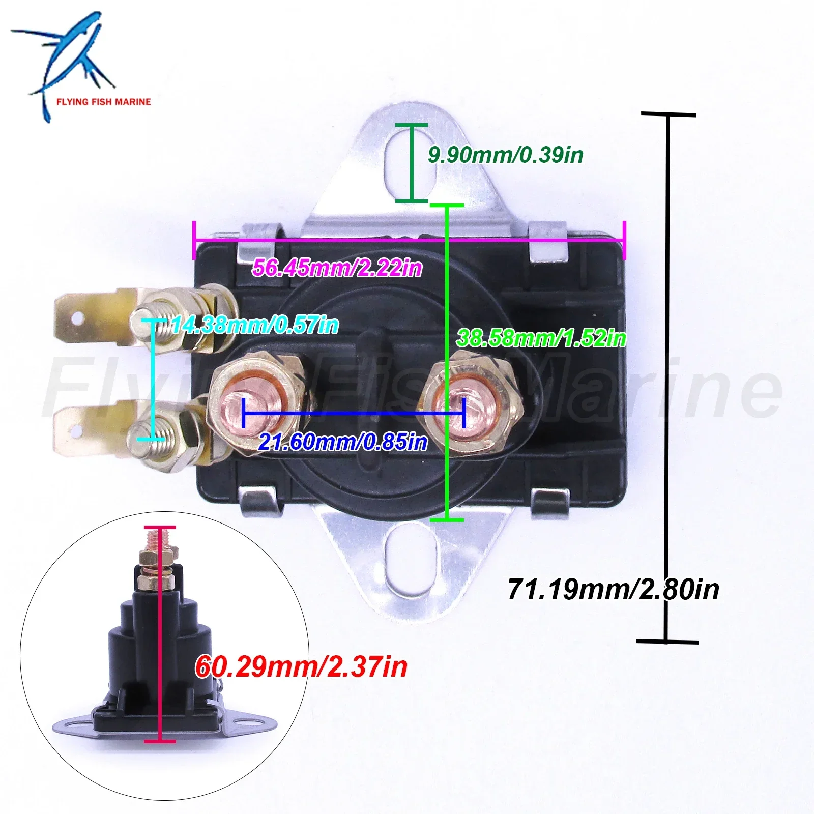 Outboard Motor 89-818864T 94318 96158T 846070 Starter Tilt/Trim Solenoid Relay for Mercury Quicksilver Mariner 35HP-275HP, 12V