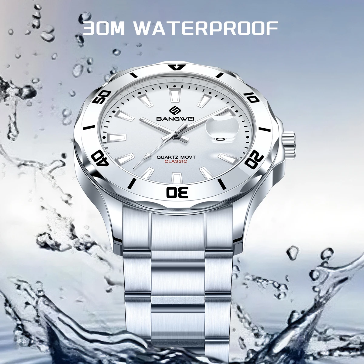 LIGE رجل فاخر ساعة اليد الأعمال الفولاذ المقاوم للصدأ تاريخ كوارتز ساعة رجالية مقاوم للماء مضيئة تاريخ ساعات رجالية ساعة + صندوق #3