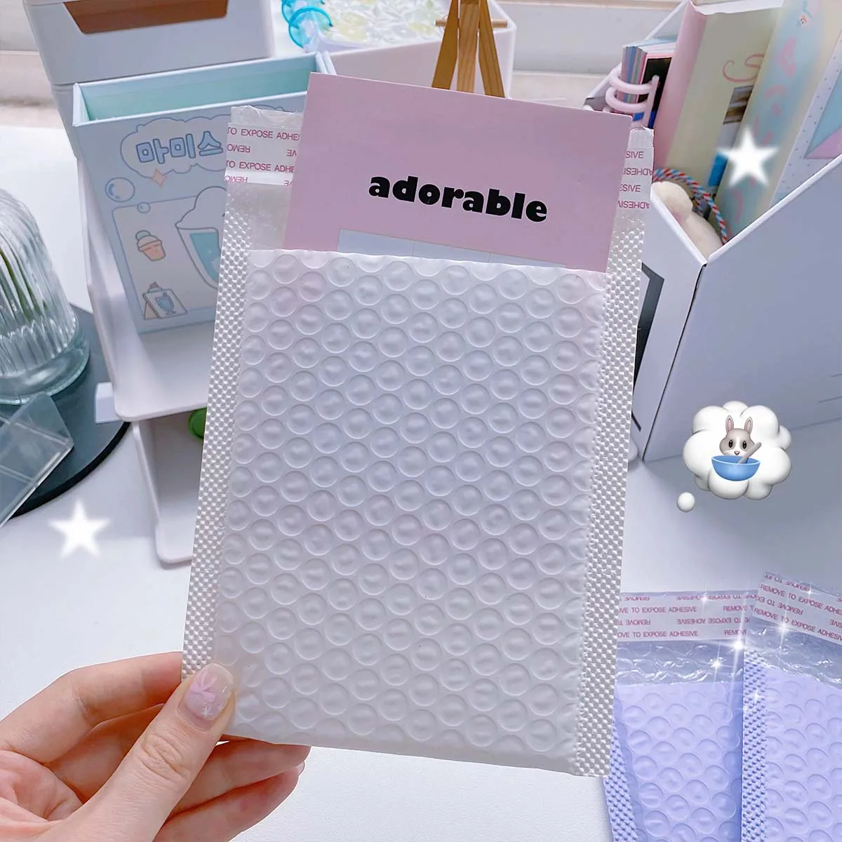 Bolsa de almacenamiento de 10 Uds., sobres coloridos acolchados con burbujas para correo comercial, paquete de entrega de envío autosellado, paquete exprés