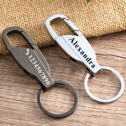 Custom Personalized Lettering Keychain Men Key Chain Key Ring Waist Hanged Key For Car Plate Number Logo Anti-lost Keyring