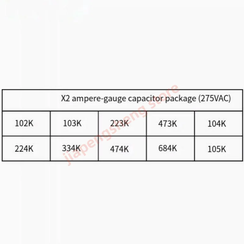 Safety X2 Capacitor Pack, Capacitor de Calibração, 275VAC, 104K, 1UF, 0,68, 0,33, 0,1 uf, 0,47