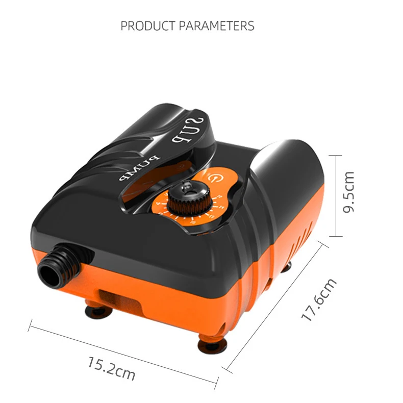 12V 0~16 PSI Electric Air Pump for Inflatable SUP Boat 110W for Outdoor Paddle Board PVC Boat Mattress