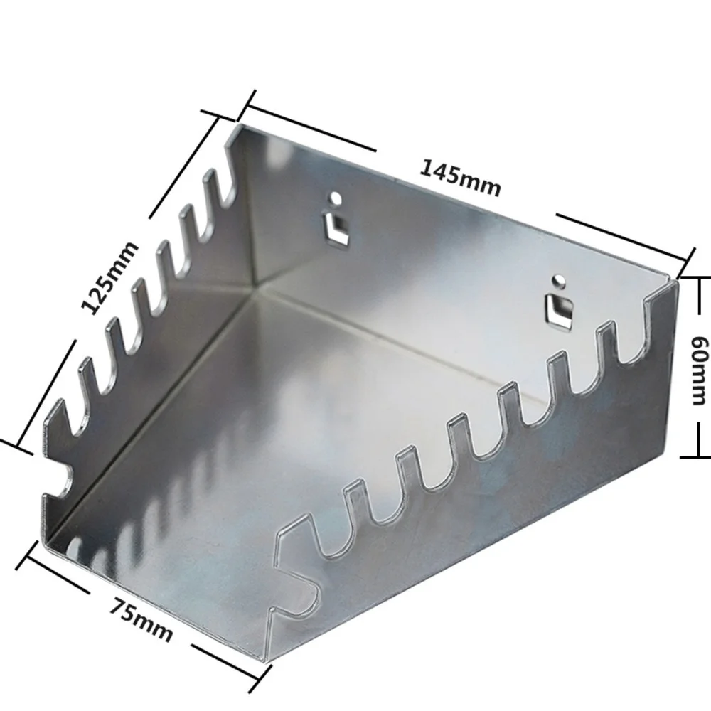 1pcs Chrome Iron Metal Display Hook Square Wrench Hanging Bracket Peg Hole Board Display Tool Oraganizer Rack
