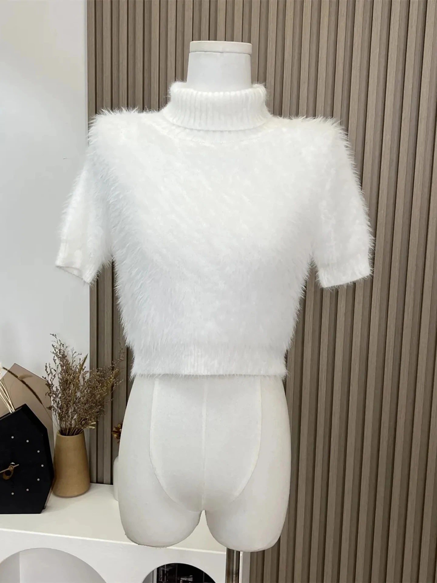 Morbido maglione da donna bianco alto Ne ort Sve Autunno Inverno Nuovo Sle pigro versatile anti-età Faionable Top