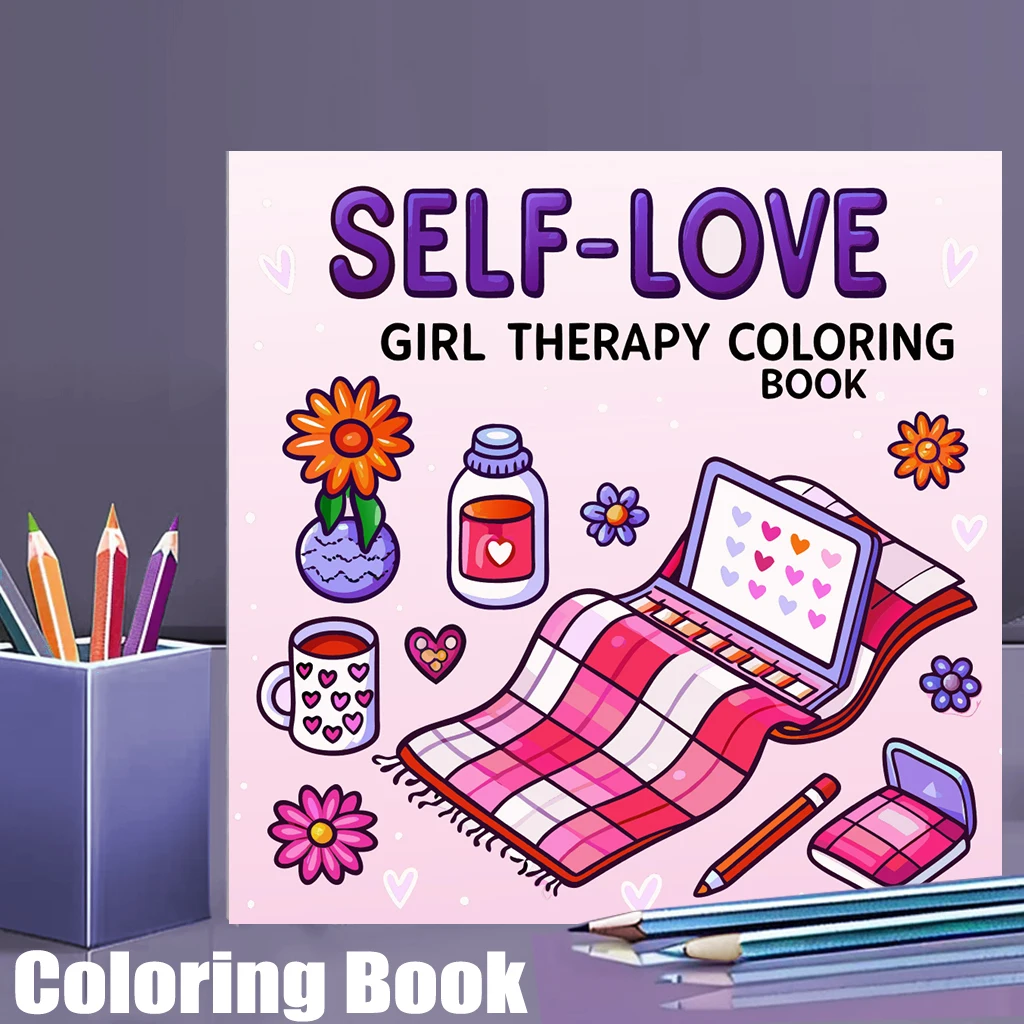 Self Love Coloring Book for Adult Stress Reduction | 28 Pages Colouring Book for Stress Relief and Mood Reduction Valentine