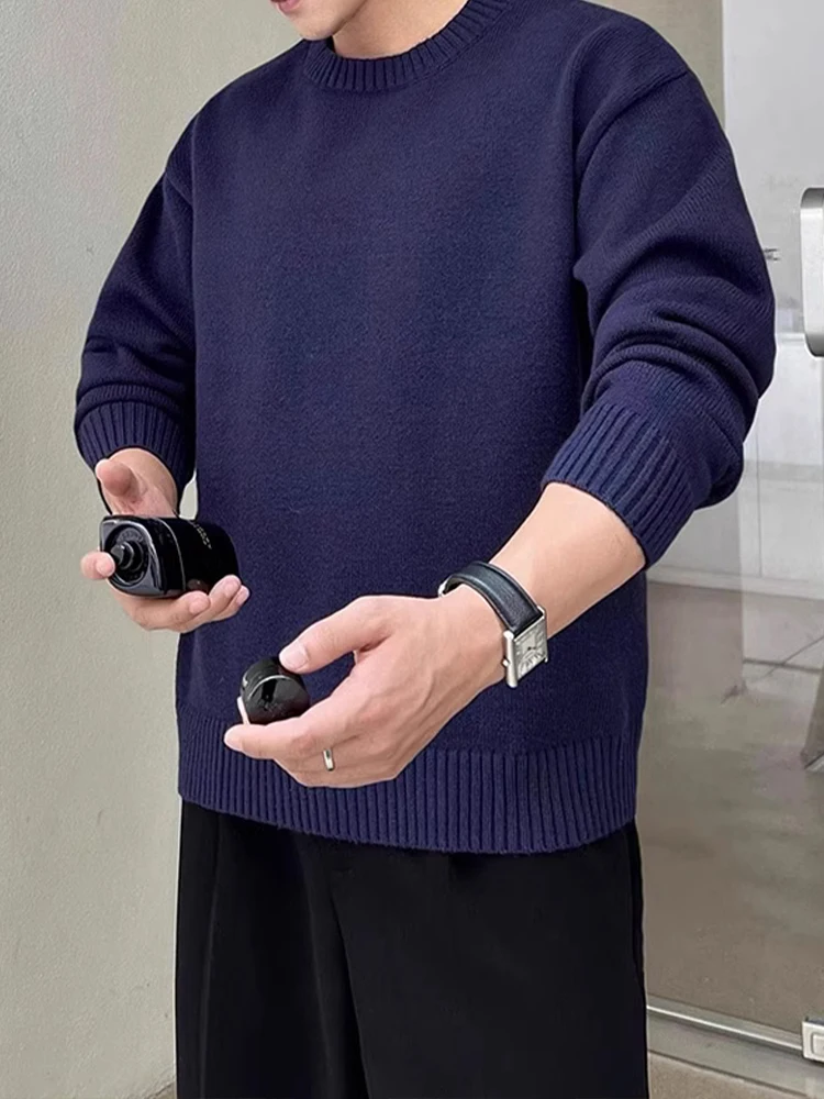 

American Retro round Ne Knitwear Men's Autumn Winter Lazy Sle Heavyweight Cleanfit Inner irt Loose Fit Long Sve Crew...