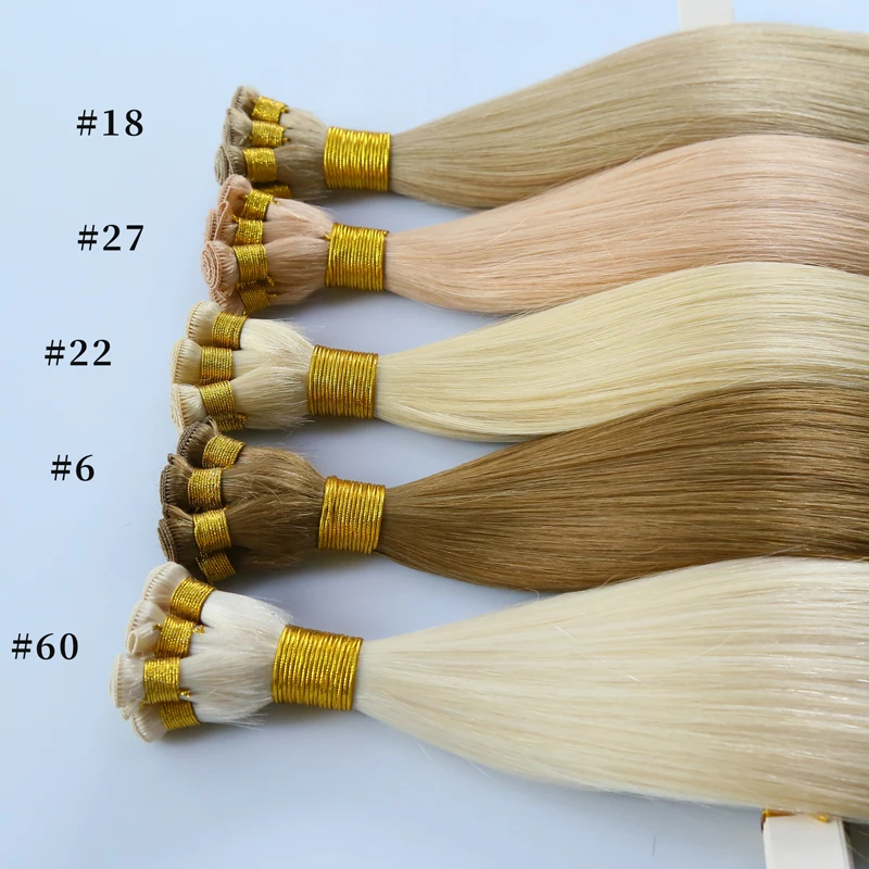 

Straight Hand Tied Virgin Human Hair Weft Extensions Hair Bundle High Quality Raw Virgin Human Hair Bundles for Women Natural