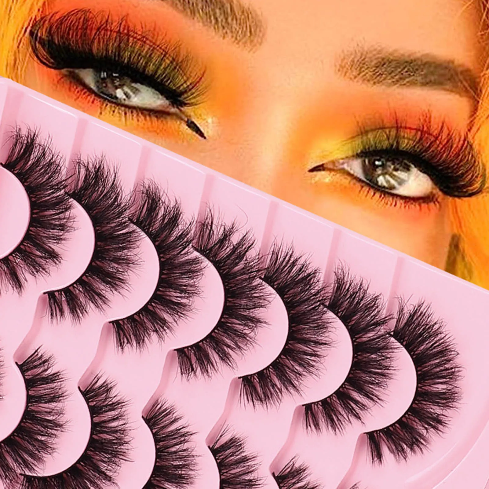 Cosplay Volume False Eyelashes Pack Fluffy Eye Makeup 3D Volume Lashes for Evening Party Makeup