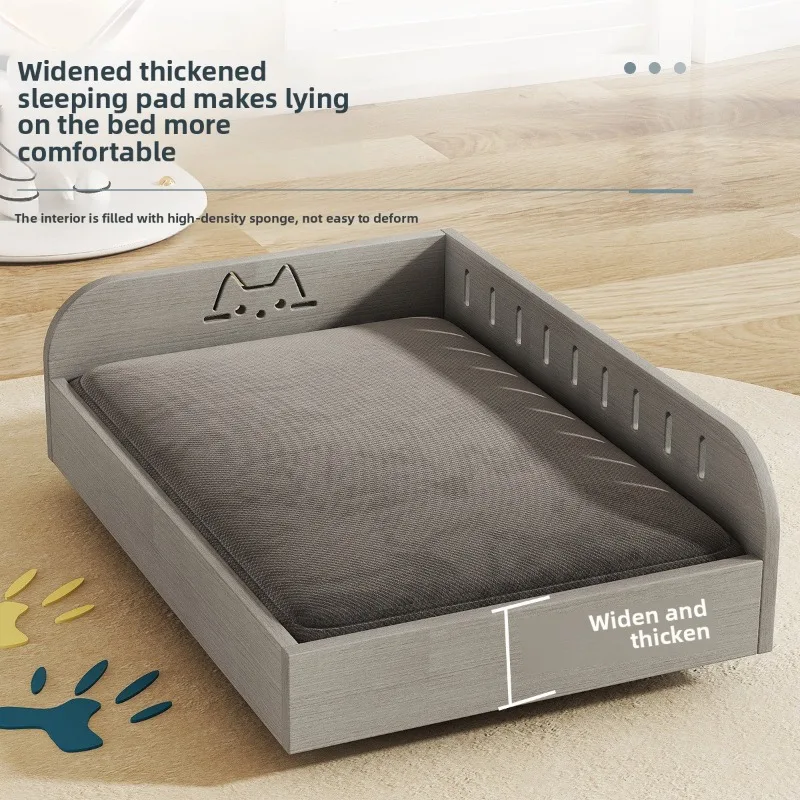 Высококачественная кошачья кровать из цельного дерева