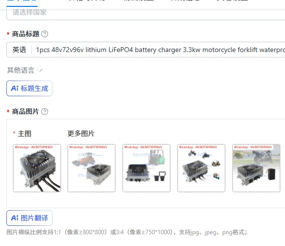 

1pcs 48v72v96v lithium LiFePO4 battery charger 3.3kw motorcycle forklift waterproof car charger