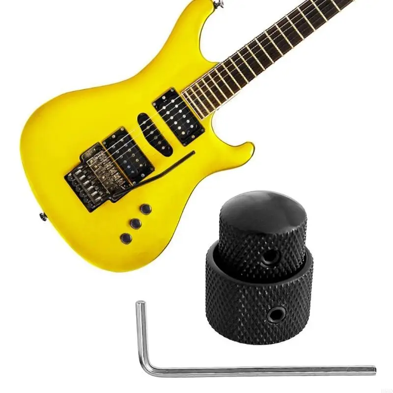 2Pieces Metal Cylinder Knobs Suitable for Electric Guitar and Bass Parts 