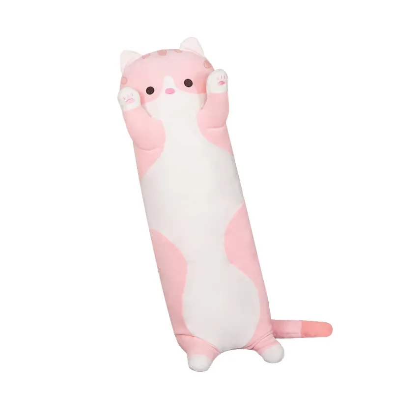 Jouets en peluche chat Long et doux 70/50cm, Pause en peluche, oreiller de sieste au bureau, lit de sommeil, décoration de maison, poupée cadeau pour enfants, cadeau d'anniversaire pour filles