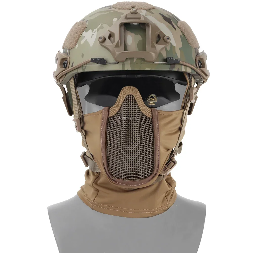 Máscara facial protectiva táctica malla acero para Airsoft y Paintball