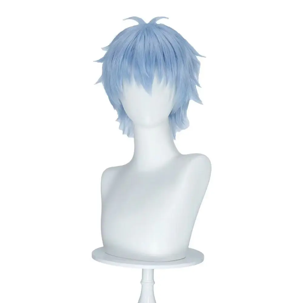 黒子テツヤ ブルーコスプレウィッグ ショートアニメヘア 男性用 黒子のバスケ ハロウィンコスチュームアクセサリー