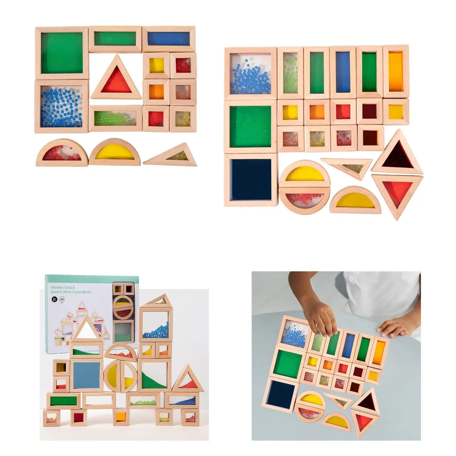 Décennie s de construction en bois arc-en-ciel pour enfants, jouets de construction colorés et robustes, blocs de géométrie pour enfants, garçons et filles d'âge alth