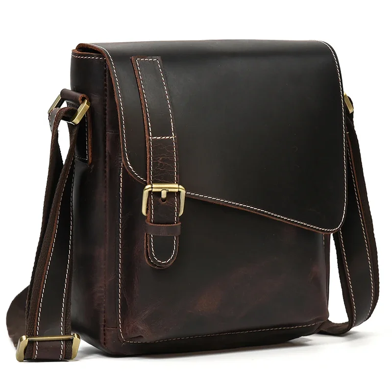 

2025 Высокая мода, роскошный дизайн, кожаная мужская сумка из коровьей кожи, мужская сумка через плечо, простая повседневная мужская сумка
