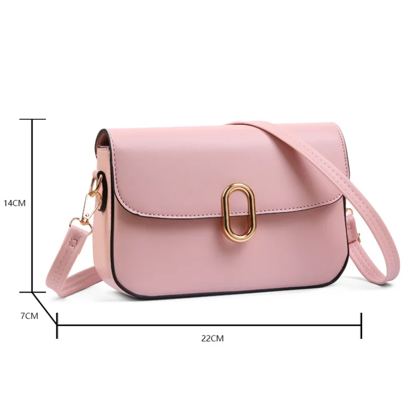 Modne torby na ramię ze skóry PU Koreańskie torby na ramię w jednolitym kolorze dla kobiet Casual Flap Small Square Bags Lady Phone Handbags