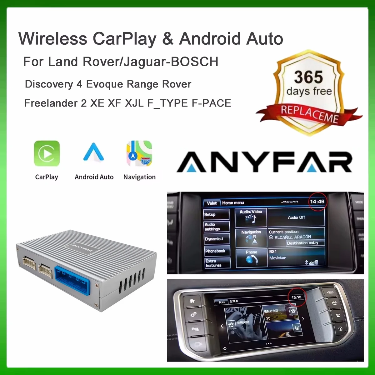 

Android Auto Wireless Carplay For Land Rover/Jaguar/Range Rover/Evoque/Discovery 2012-2016 Carplay Multimedia USB Navigation DSP