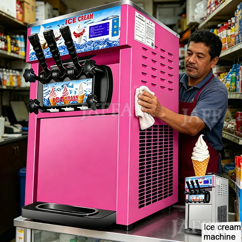 Commercial Soft Serve Ice Cream Frozen Yogurt Machine Small Automatic One Head Stainless Steel Electric Power