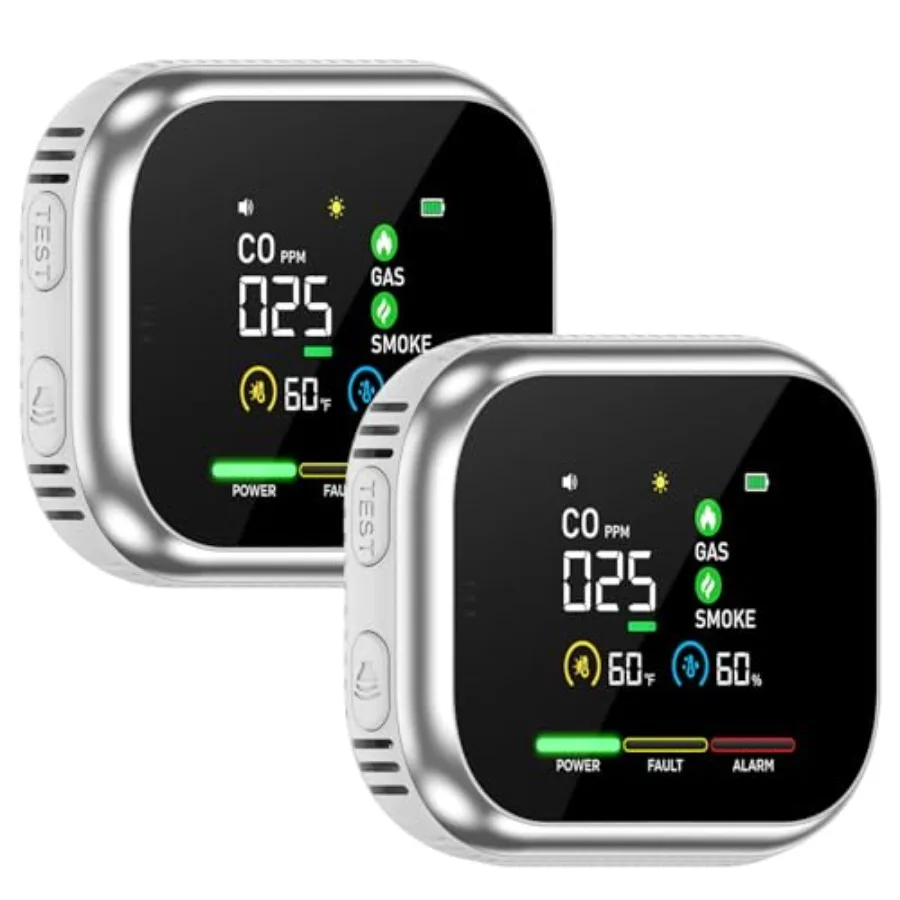 

2026 New Multi-Function Detector6-in-1 Plug in Detector with HD Digital Display and Magnetic Base Backup Battery for Home Kitch