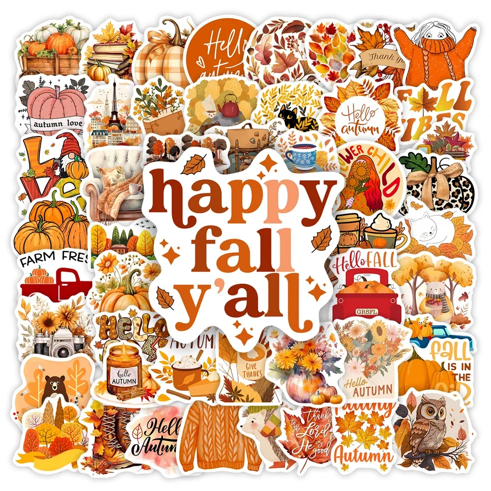 Autumn Fall Stickers Art DIY Gift Kids Toy Decal for Laptops Phones Scrapbooks Luggages Bottles Decorative Graffiti Waterproof