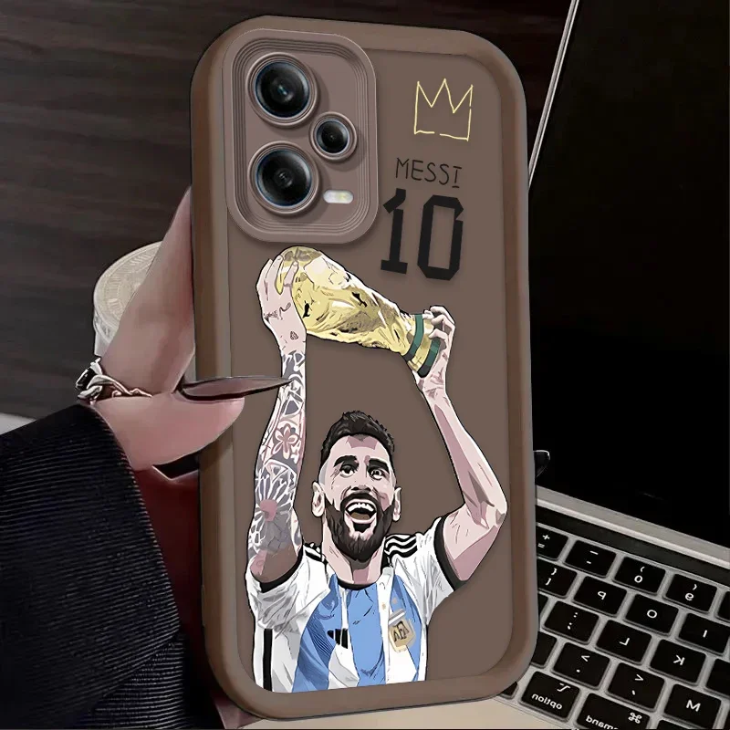 Силиконовый чехол для Xiaomi Redmi Note 13 12 11 Pro Plus 4G 5G 12S 11S 10S 10 9 9S Redmi 14C 13C 12C A3 12 Football M-messi Cover