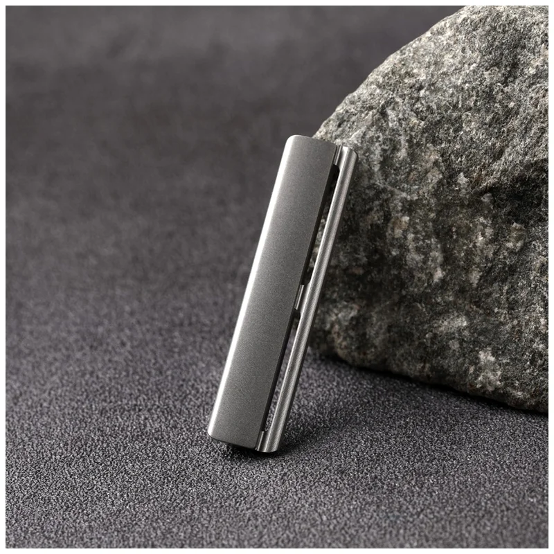 YAQI Titanium Excalibur Single Edge AC Mens Safety Razor Head Wet Shave Tools Best Gift for Men Mens Grooming Tools Mens Gift