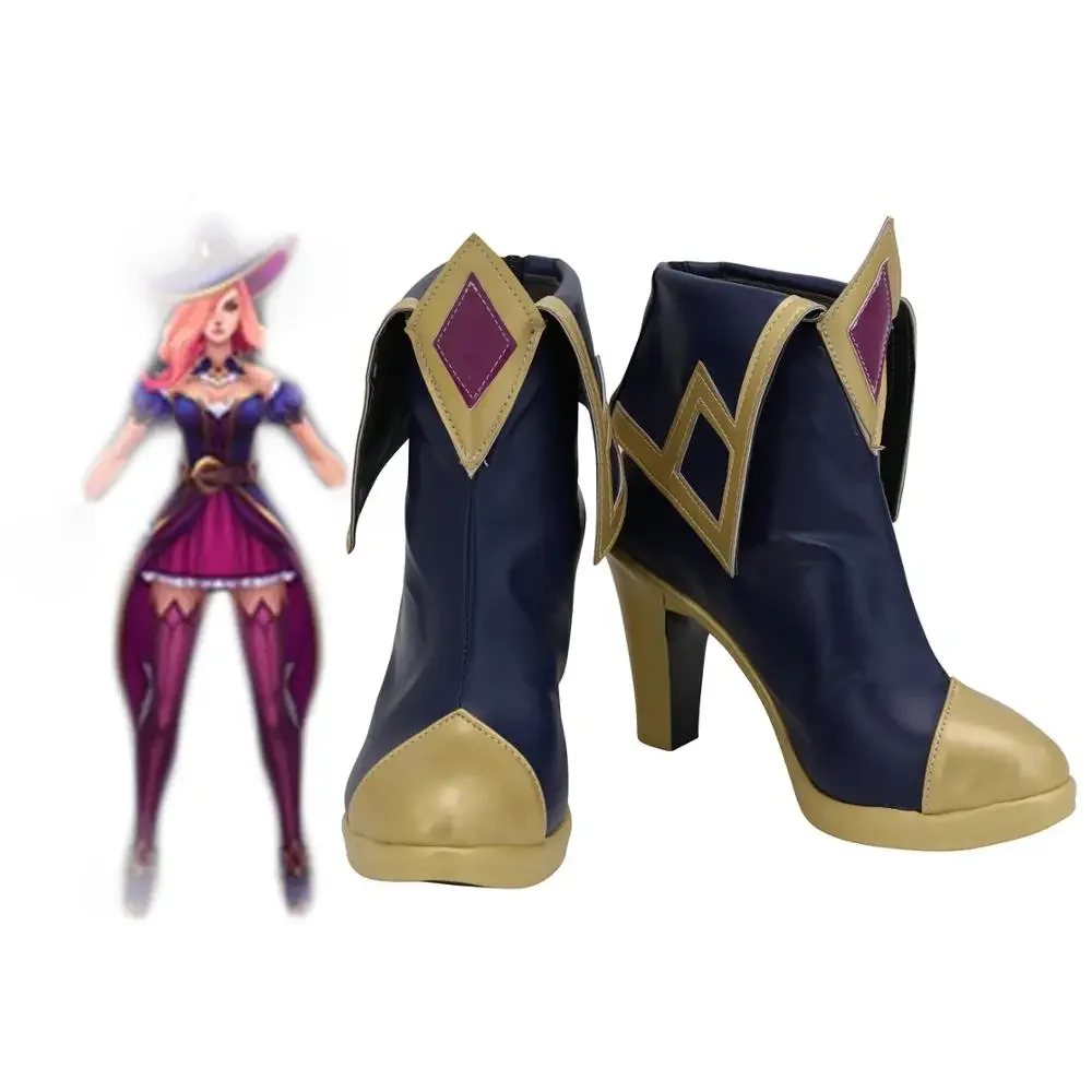 LOL Miss Fortune Halloween Cosplay Boots High Heel Leather Shoes Custom Made