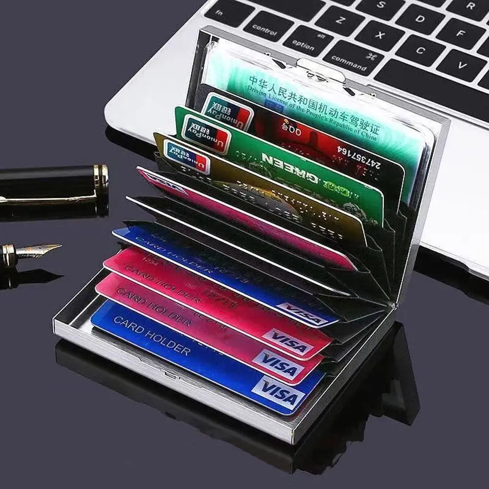 10 Card Slots Business Card Holder Multi-card Bit Stainless Steel Card Antimagnetic Case Cards Album Water-proof Bank Card Case