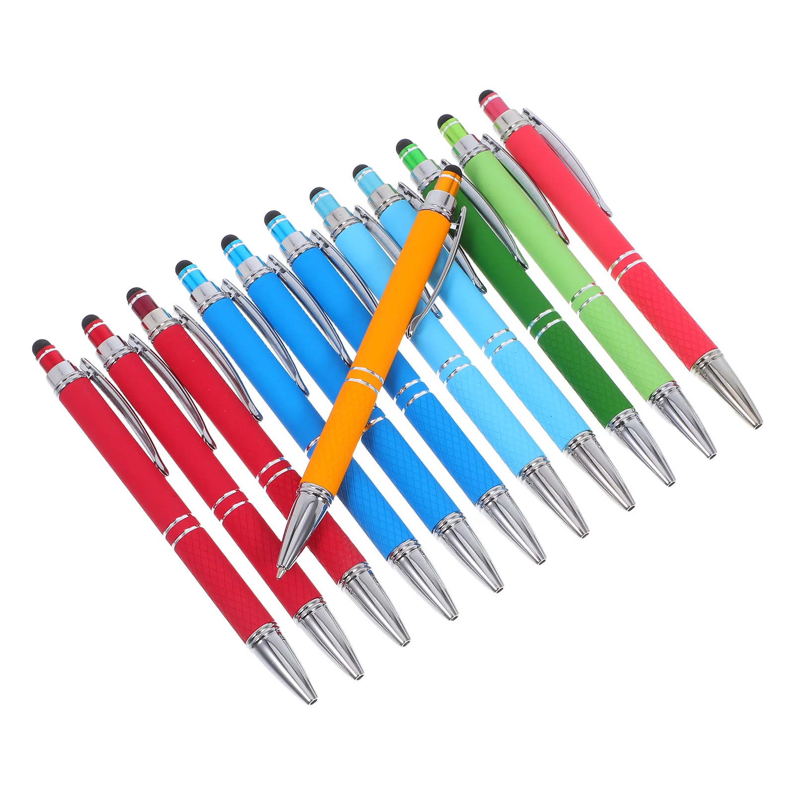 

12 Pcs Metal Ballpoint Pen Click Pens Press Gel with Stylus Tip Cool for Teens Banner