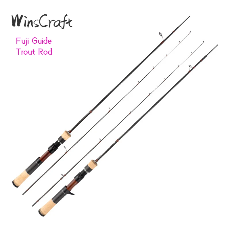 

WinsCraft Fuji SuperSoft Trout Fishing Rod, 2 Section Ultralight Casting Spinning Rod, High Carbon Stream Rod, 1.68M, 1.8m