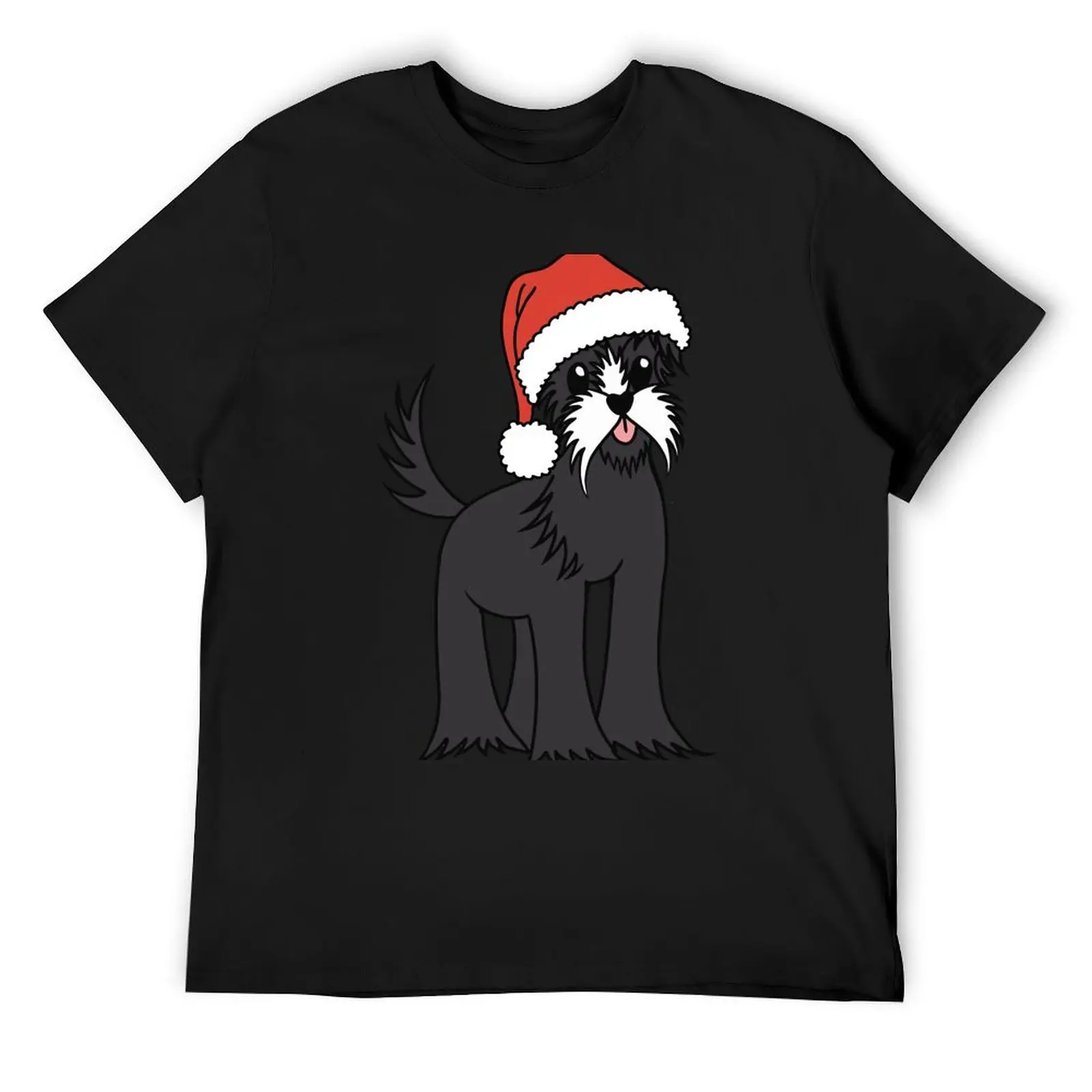 

Cute Schnauzer Christmas Dog in Santa Hat T-Shirt boys animal print anime t shirts topping funny t shirts for men