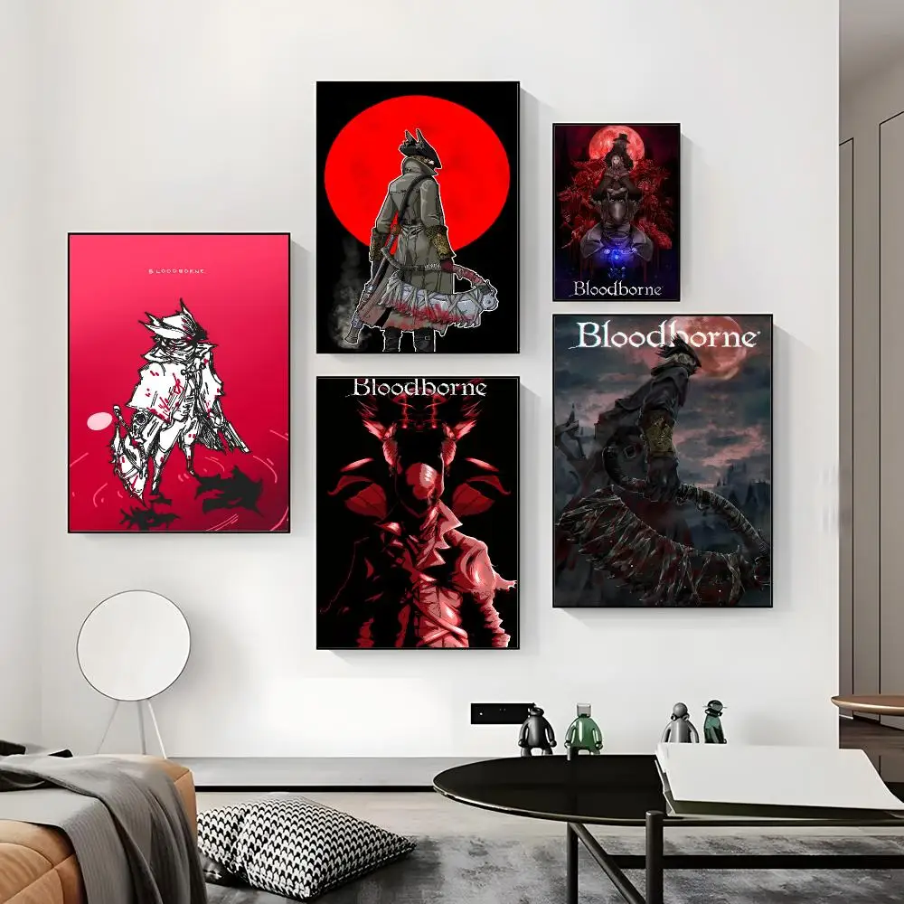 B-BloodborneS Game Poster HD Paper Print Home Living Room Bedroom Entrance Bar Cafe Art Painting Decoration