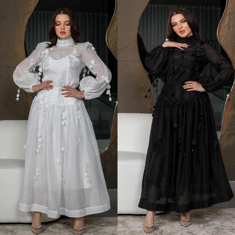 

Customized Evening Crepe Feather Homecoming A-line High Collar Bespoke Occasion Gown Midi es