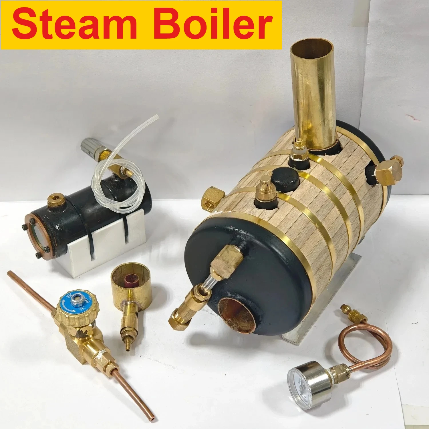 Steam Boiler Steam Boiler Finished Pure Copper Boiler 400ml  Sui for Physical Experiments for Various Ship Model Toy