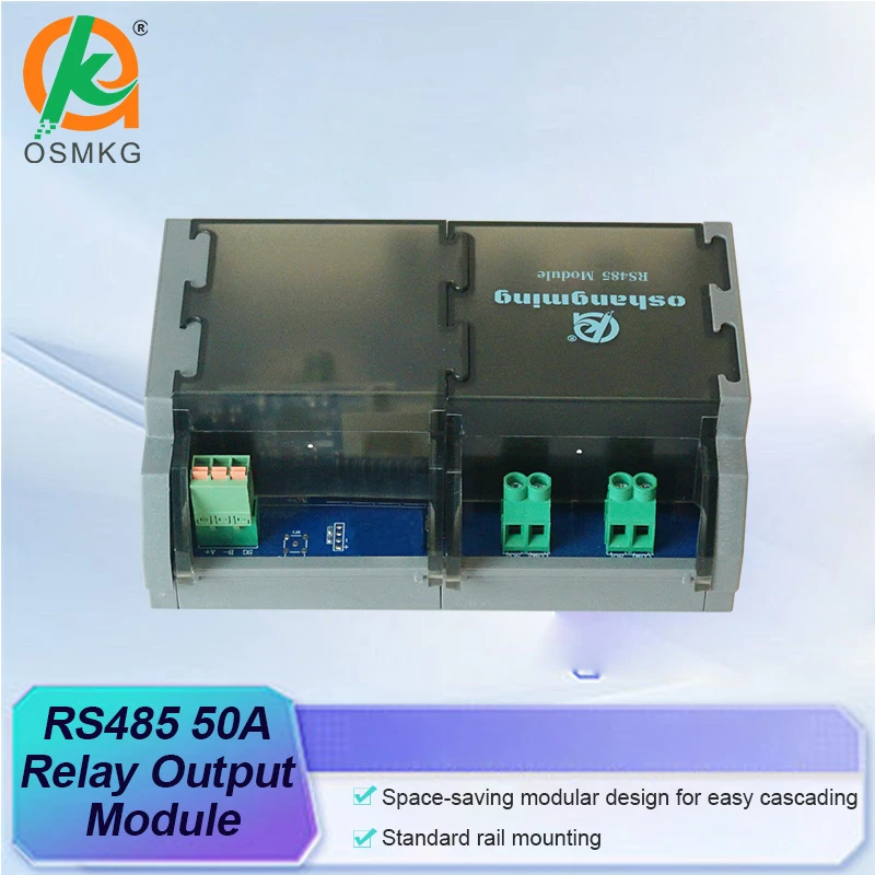 oshangming-8-relay-output-module-50a-single-open-relay-with-rs485-lan-dc12-24v-modbus-rtu-tcp-for-inindustry-automation