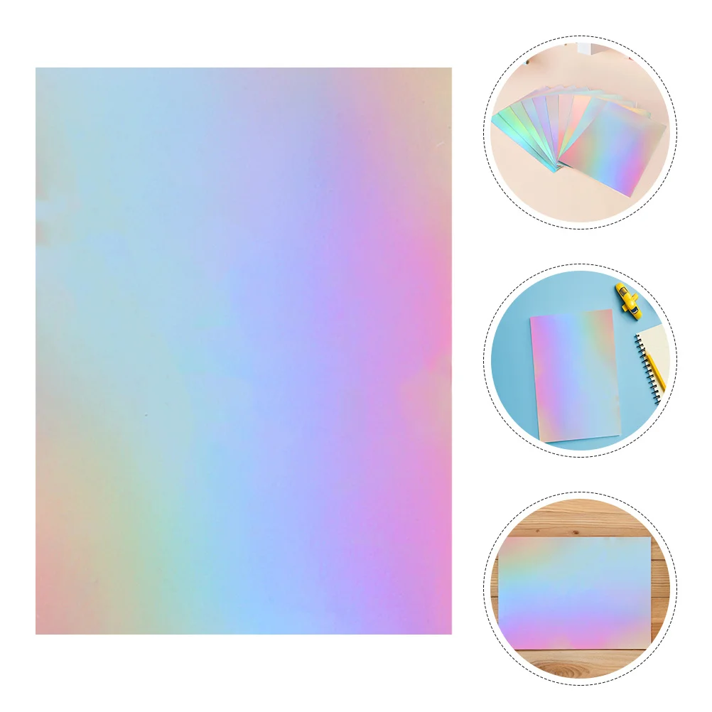 

60Pcs Metallic Mirror Cardstock Iridescent Foil Sheets Thick Colored Paper for DIY Crafts Card Making Holographic Scrapbook