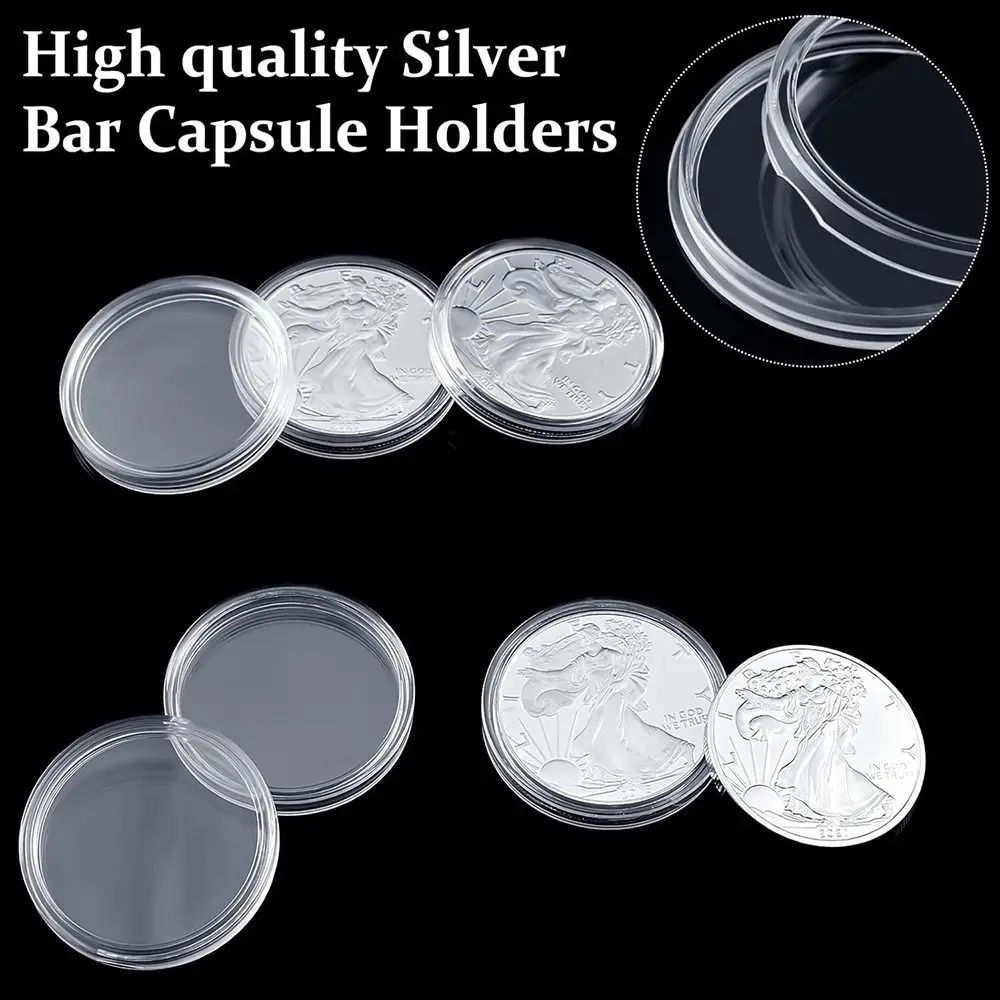 Coins Storage Clear Coinning Capsules Plastic Coin Case Capsules Storage Home