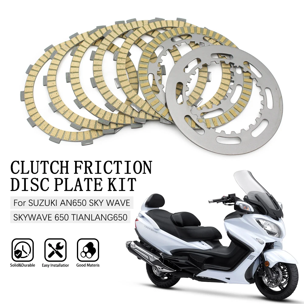 For SUZUKI AN650 AN 650 SKY WAVE / SKYWAVE 650 Motorcycle Accessories Clutch Friction Disc Plate Kit
