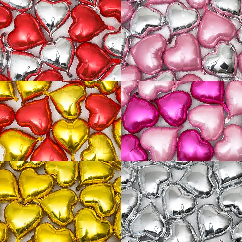 Large Multicolor Red Heart Foil Balloons Valentine's Day Gold Silver Love Shape Balloon for Wedding Party Decoration Globos Gift