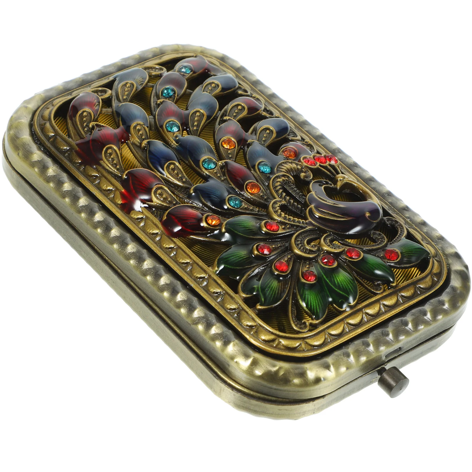 Vintage Women Makeup Mirror Double Side Compact Foldable Pocket Small Mirror for Purse Travel Outdoor Shopping