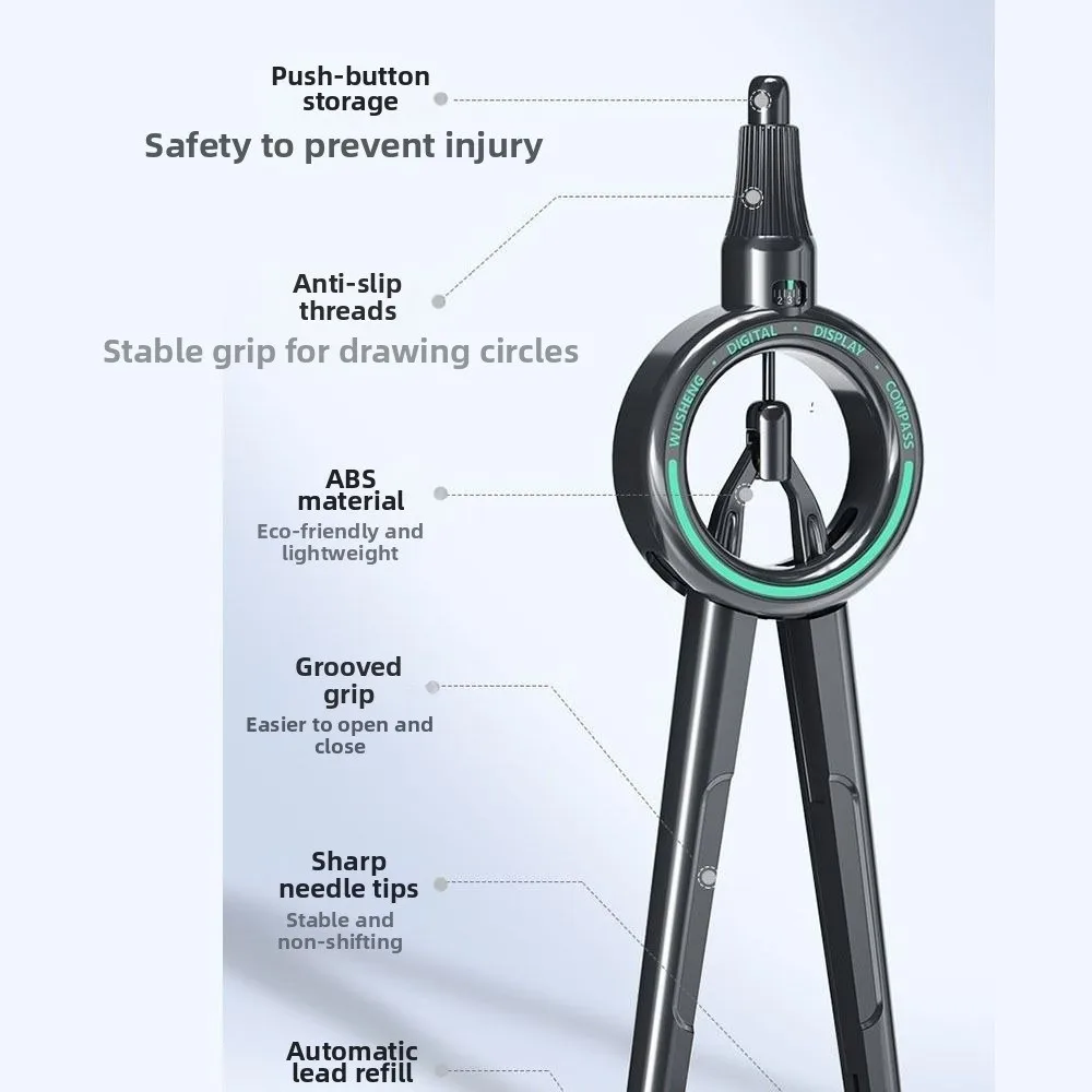 

Прецизионный цифровой циркуль-транспортир с дисплеем для черчения и измерения радиусов, инженерный, нажимного типа