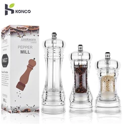 Pepper Grinder Acrylic Salt and Pepper Mill with Adjustable Coarseness Spice Grinder Kitchen Accessories