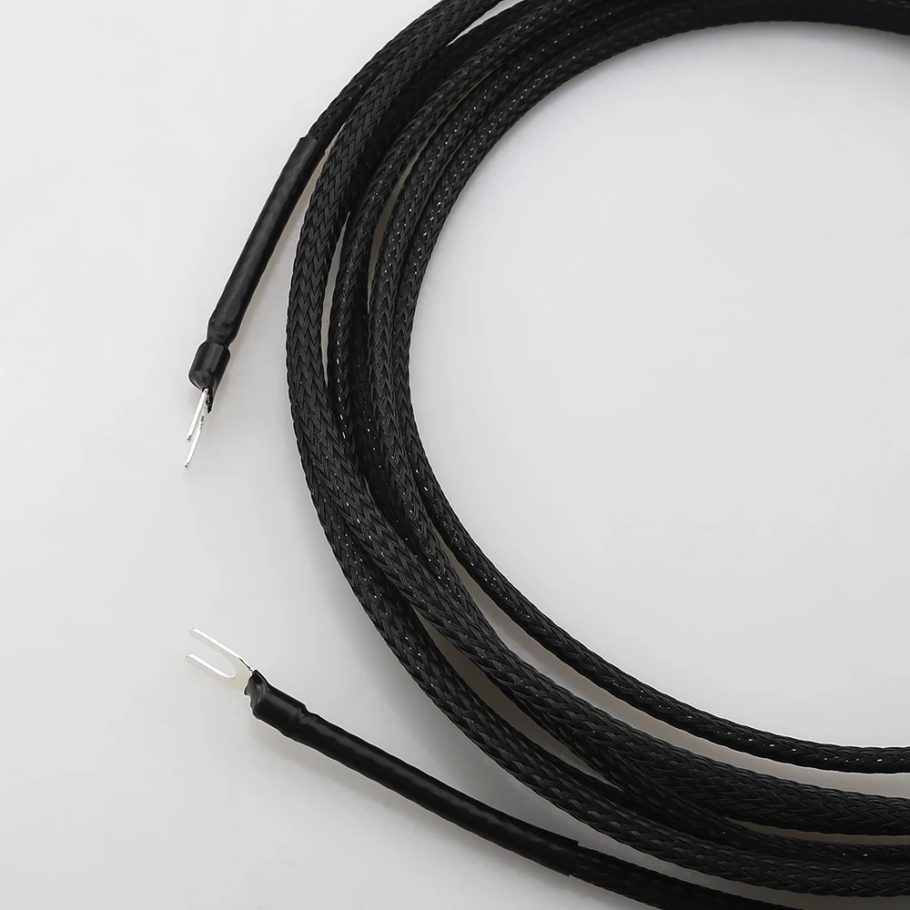 HiFi 3AG OCC Silver-Plated Ground Wire LP Vinyl Phono Jumper Cable Y Spade Plug Bridge Cable for Audio Amplifier