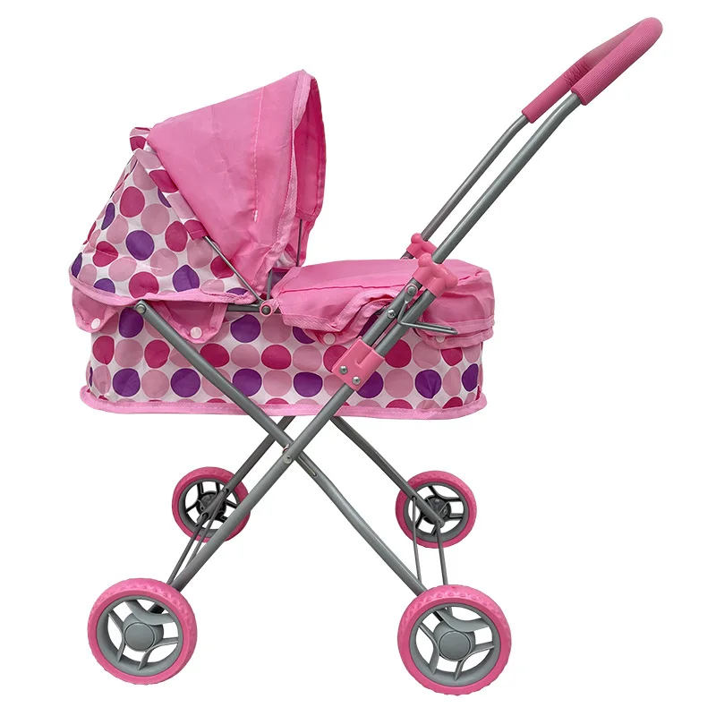 Foldable Doll Pram Stroller Simulation Doll Stroller Play House Doll Accessories Folding Baby Doll Stroller Role Paly Boys Gilrs